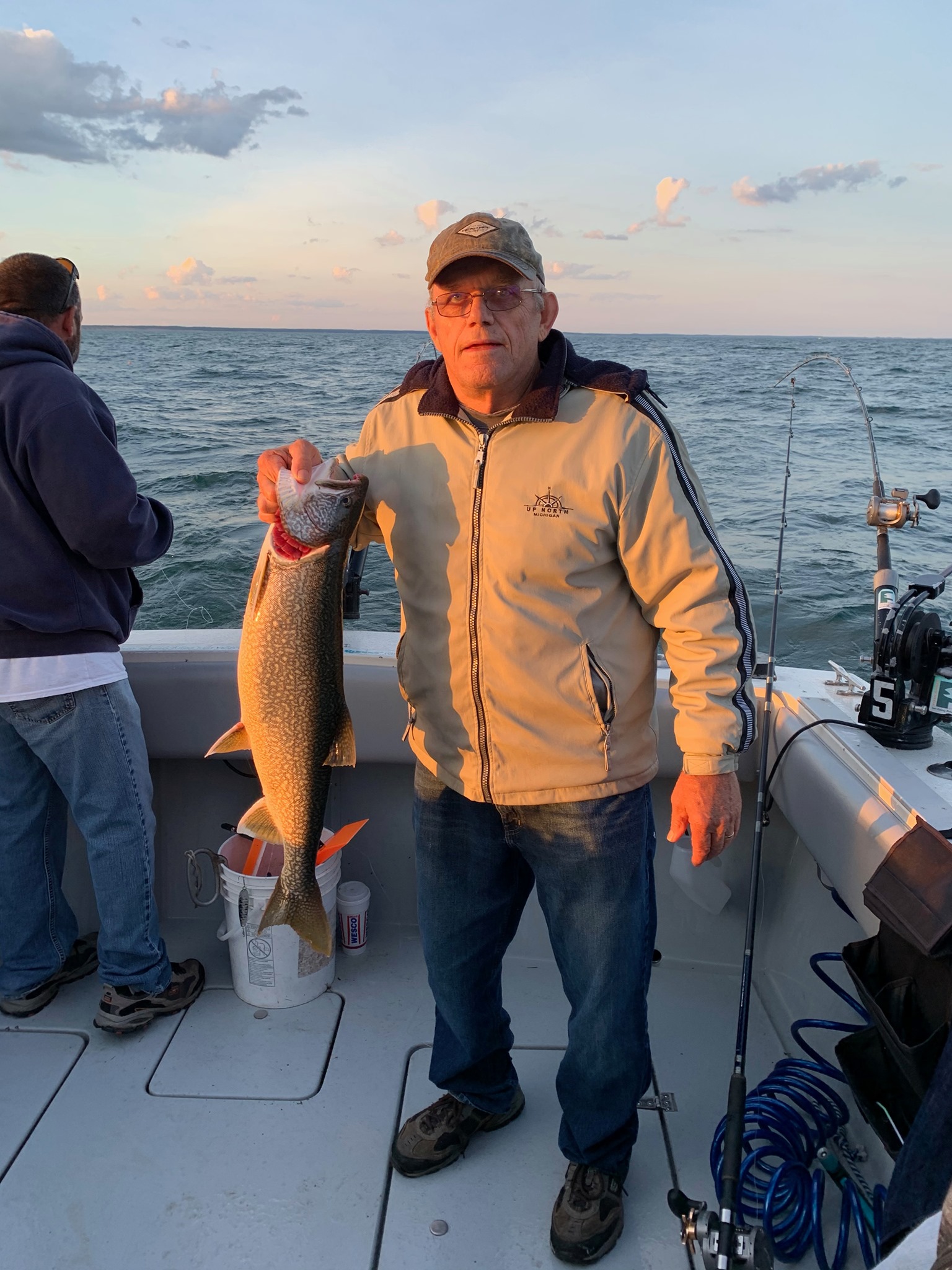 One big lake trout caught while fishing in Manistee