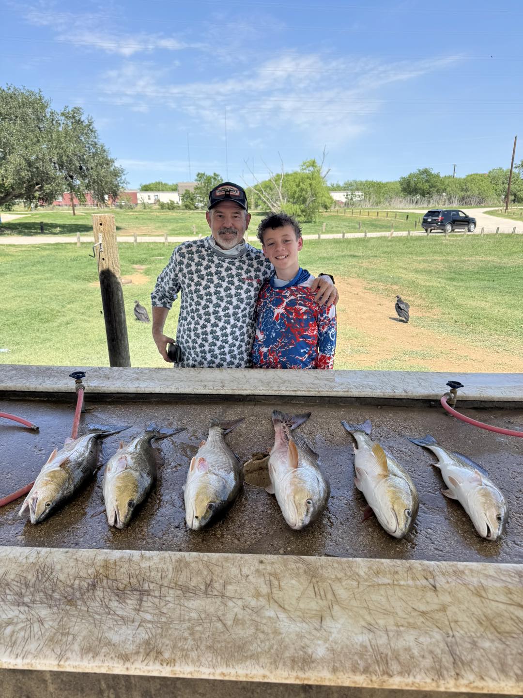 Five fish caught during a fishing trip in San Antonio