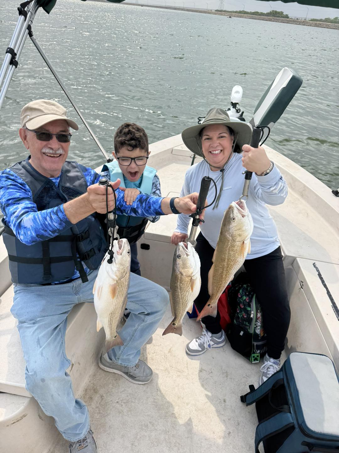 Three redfish caught in San Antonio