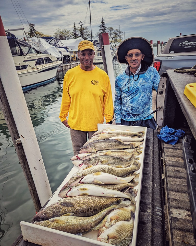 Two people fishing in Michigan