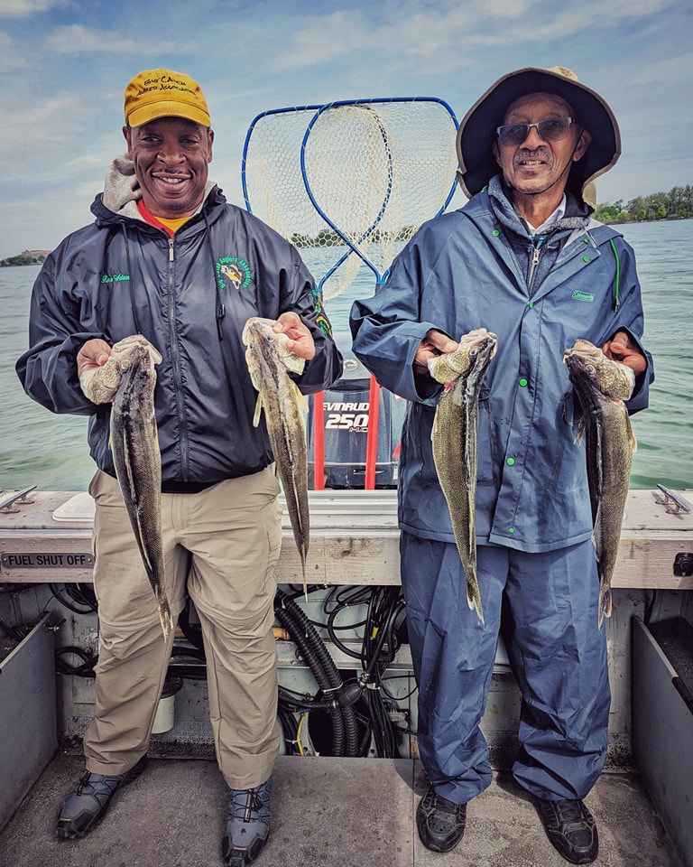 Four large fish caught at Linwood, a great fishing and hunting spot.
