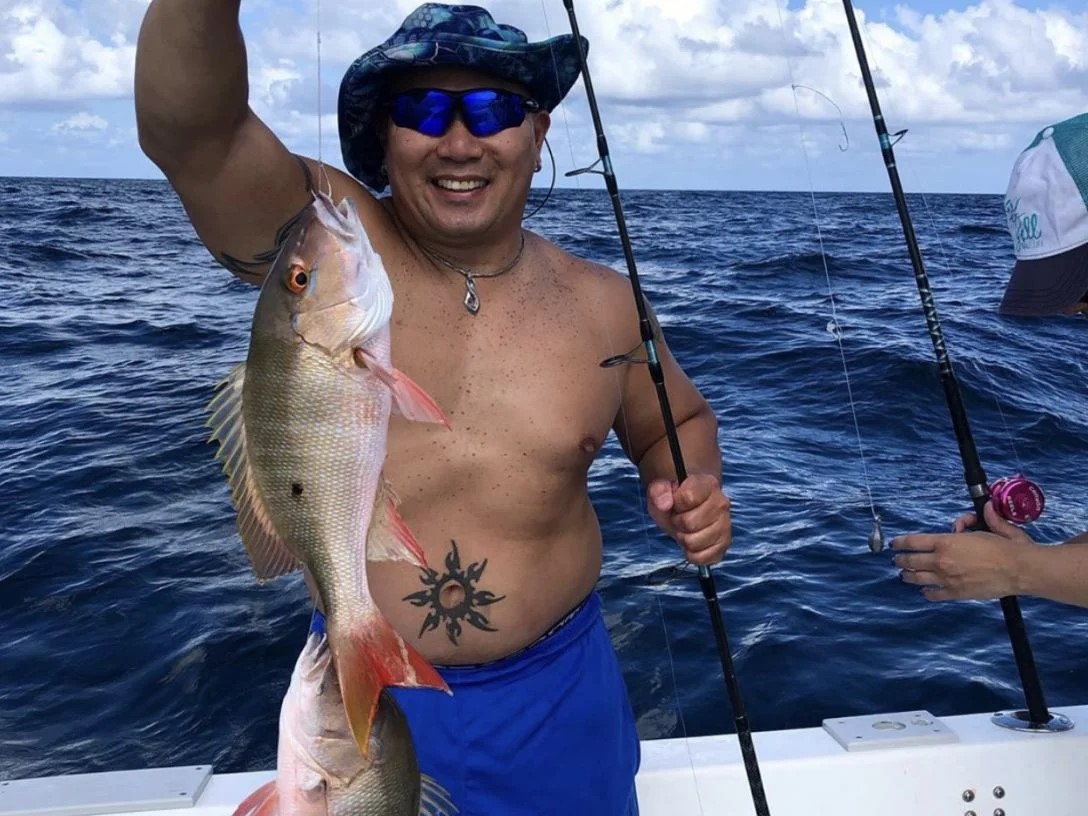 Mutton snapper, a 16-inch fish, caught in Pompano Beach