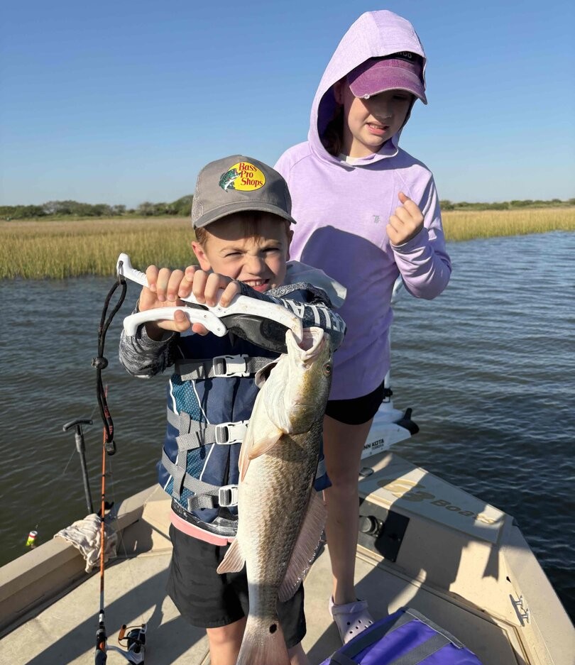 Redfish caught during fishing trip in Palacios TX waters