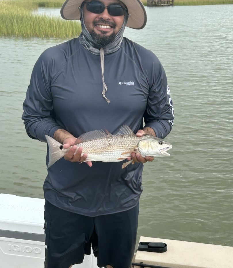Redfish caught during fishing charter in Palacios TX waters
