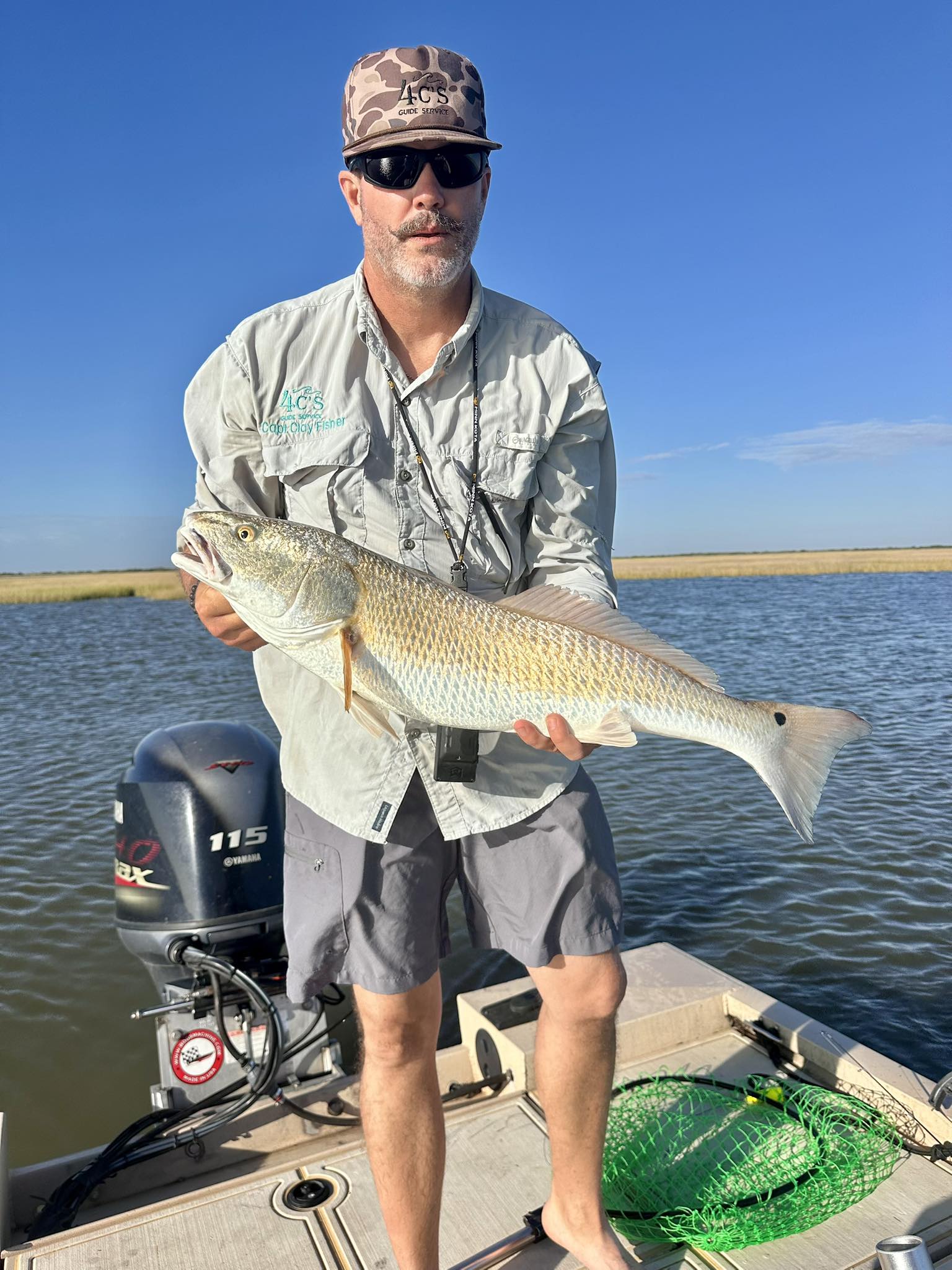 Redfish catch on fishing boat in Palacios TX waters