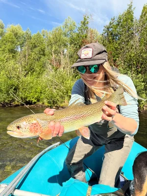 Half day fly fishing float trip on Willow Creek Alaska targeting trout and salmon from raft