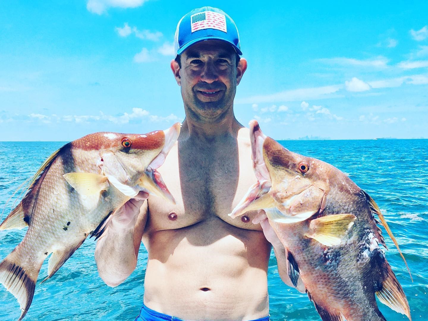 Two hogfish caught in Coral Gables, Florida