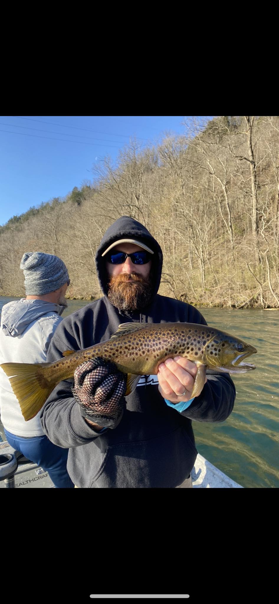 Brown trout caught while fishing in Cotter AR