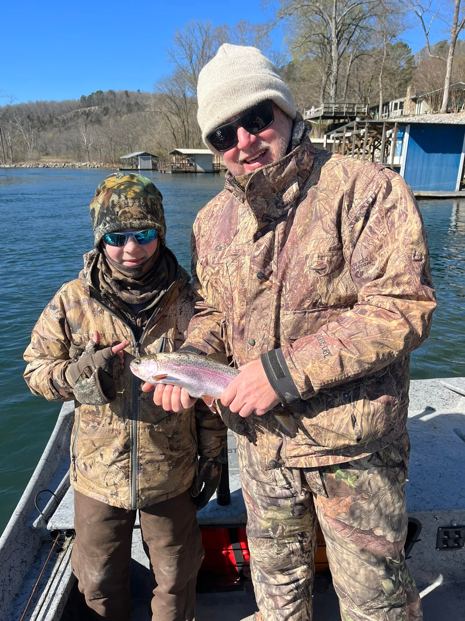 Rainbow trout caught fishing in Cotter AR