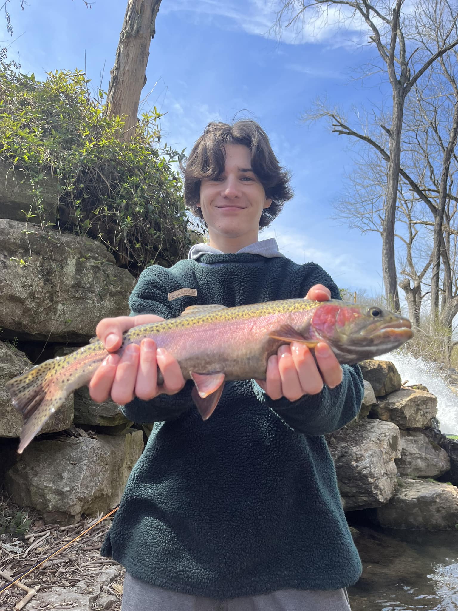 Rainbow trout caught fishing in Cotter Arkansas