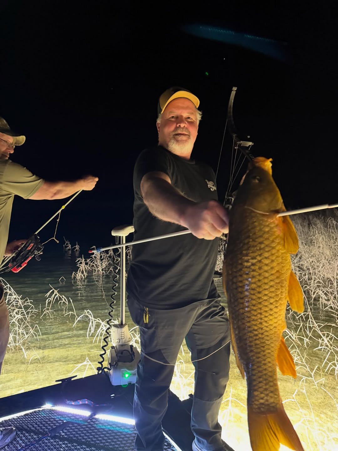 Large common carp caught during night fishing in Scottsdale Arizona