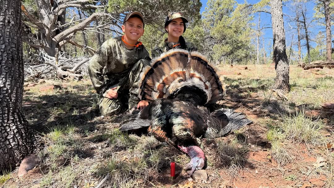 Successful turkey hunt in Scottsdale Arizona with harvested wild turkey
