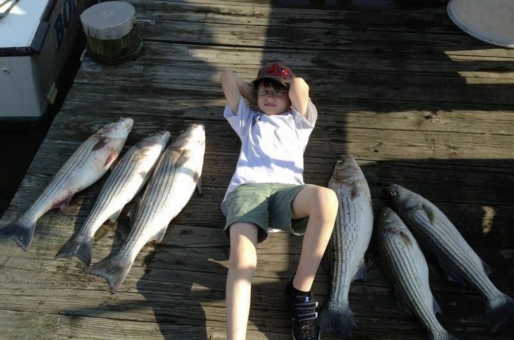 4 striped bass fish caught in MD