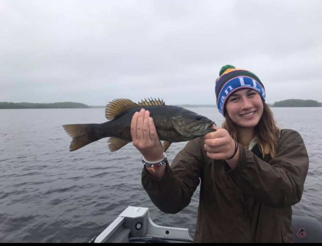 A fisherman with 1 small fish caught in ME