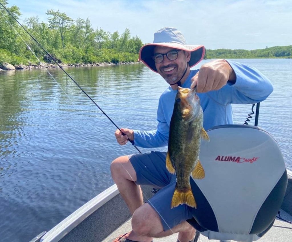 Lone angler fishing in Maine