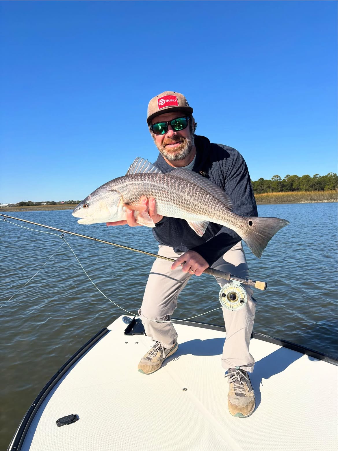 Redfish catch on fishing boat in Mt Pleasant SC waters