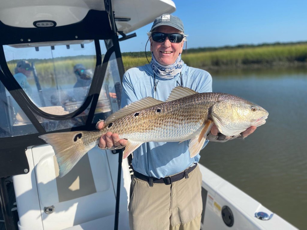 A lone redfish measuring 33 inches caught while fishing in SC.