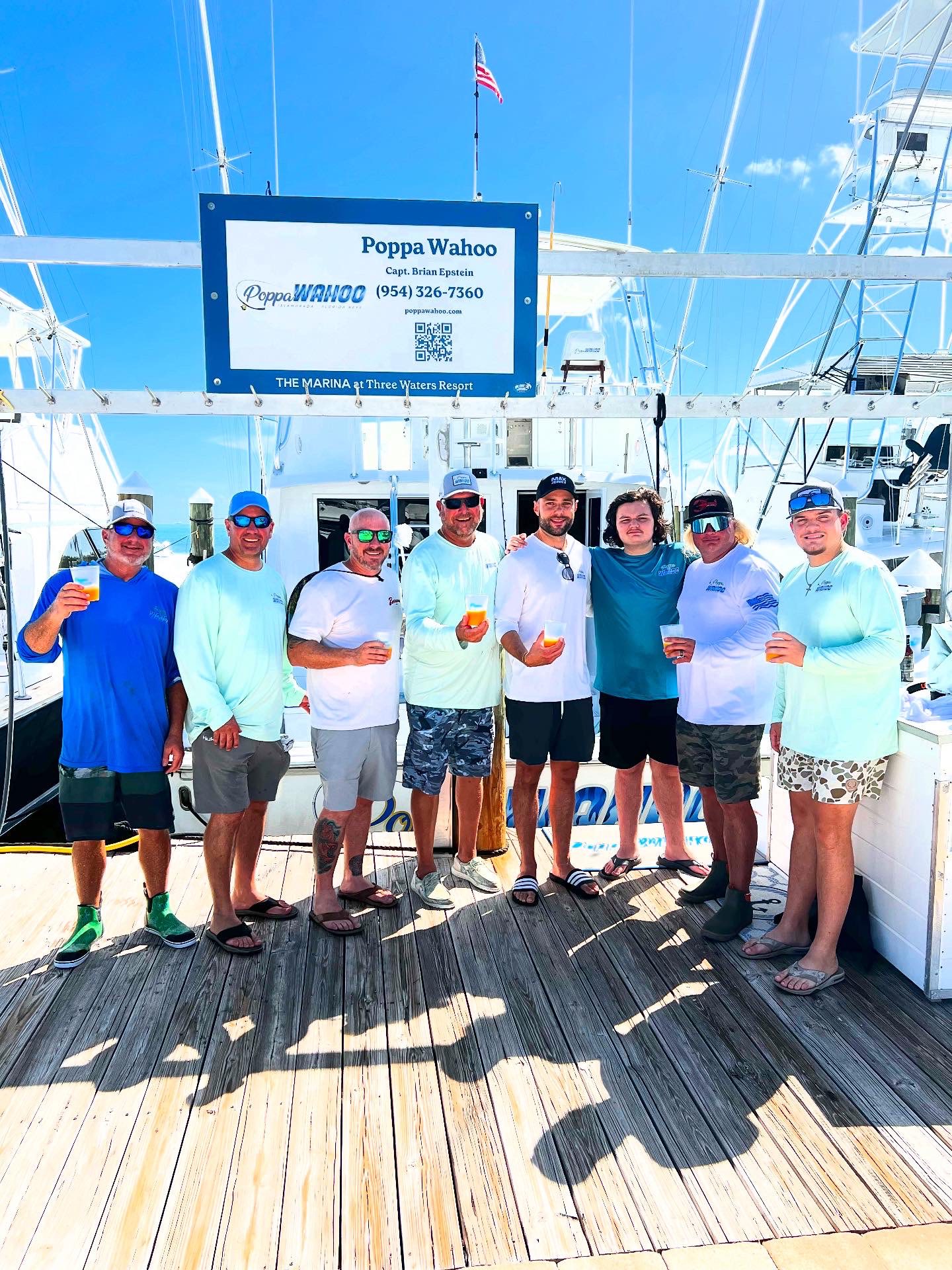 Offshore fishing boat Poppa Wahoo in Bimini Bahamas waters targeting marlin and tuna