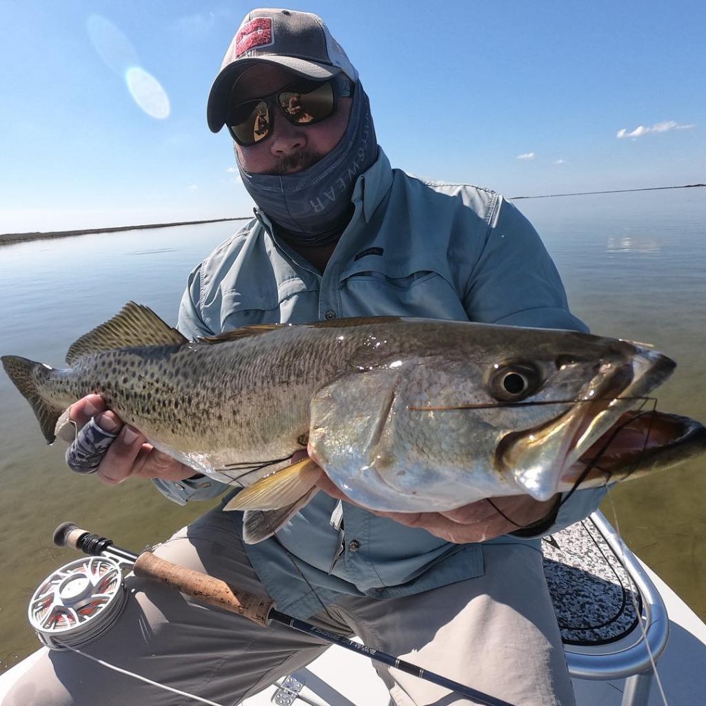 A single angler fishing in Corpus Christi