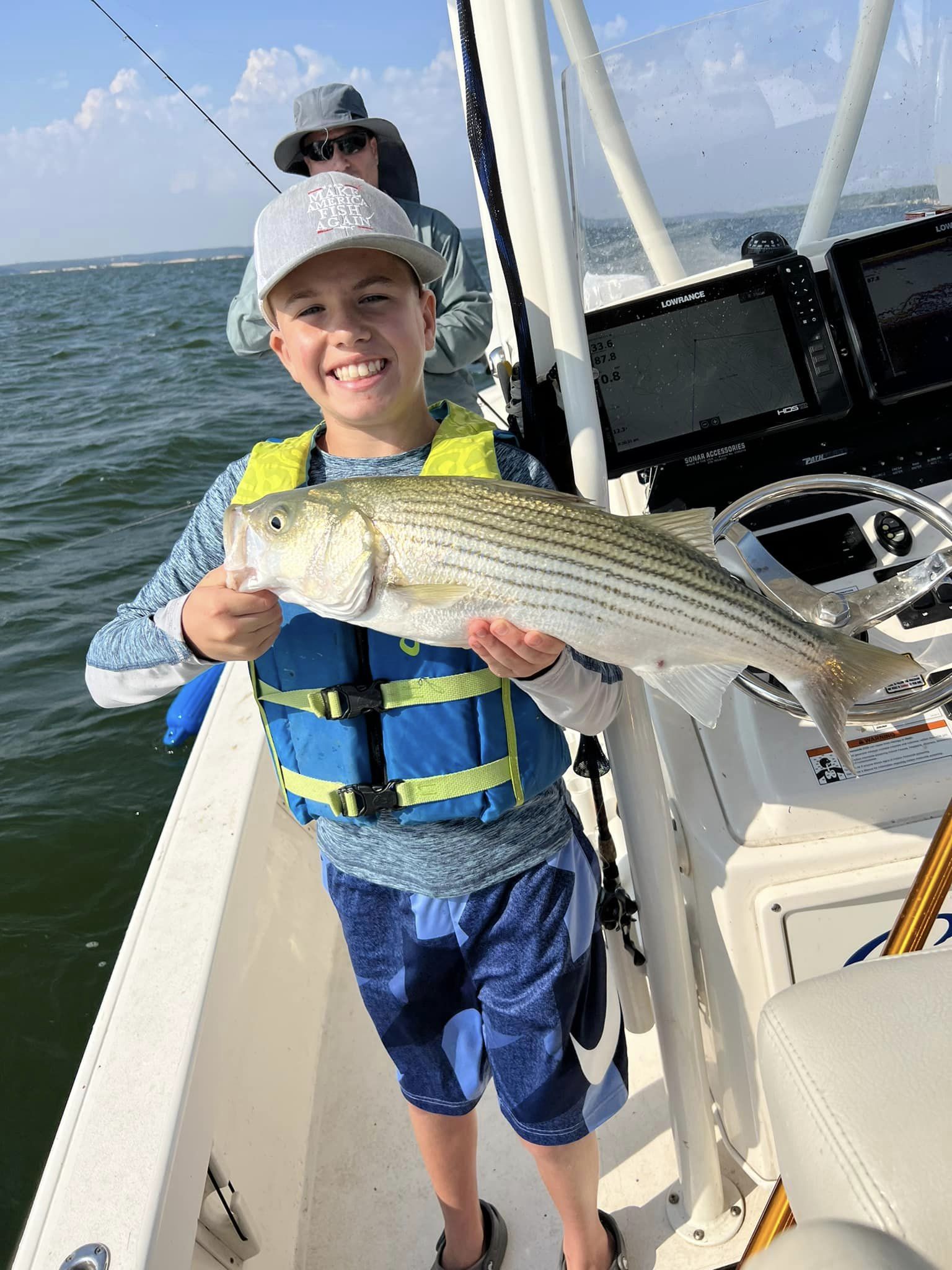 A striped bass fish caught in TX