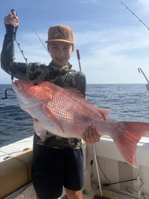 Red snapper caught during fishing charter in Pensacola FL