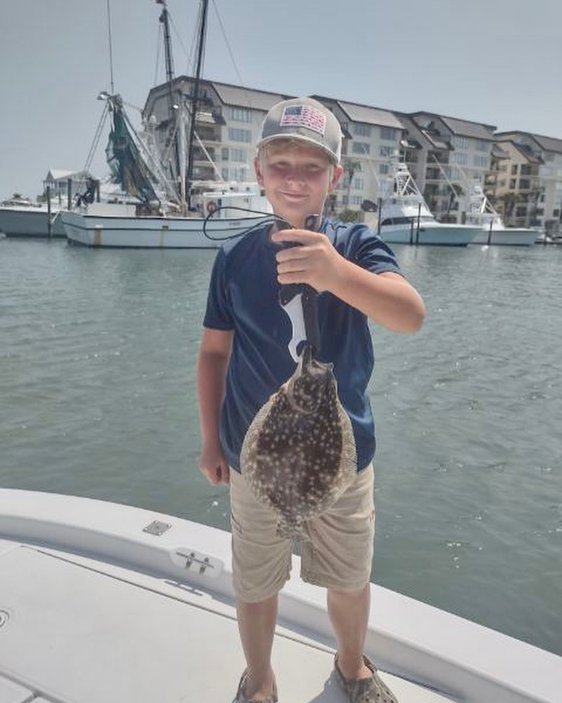Photograph of a Southern Flounder caught while fishing in SC.