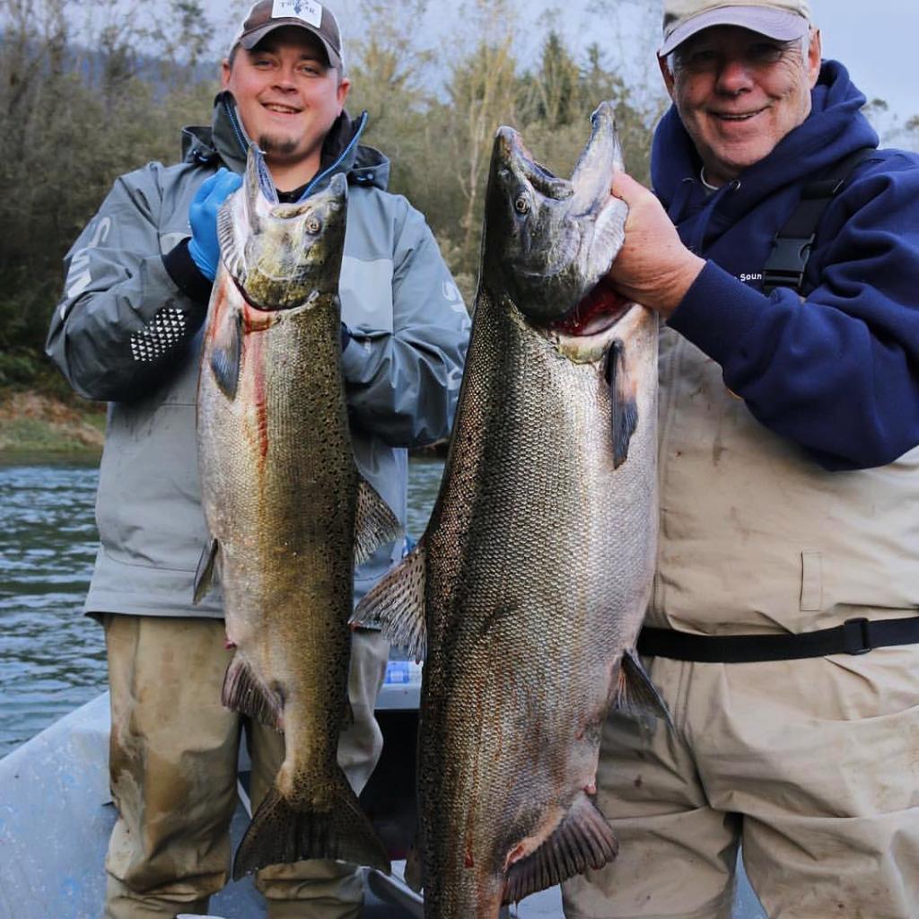 Two Chinook Salmon and Rainbow Trout caught in OR