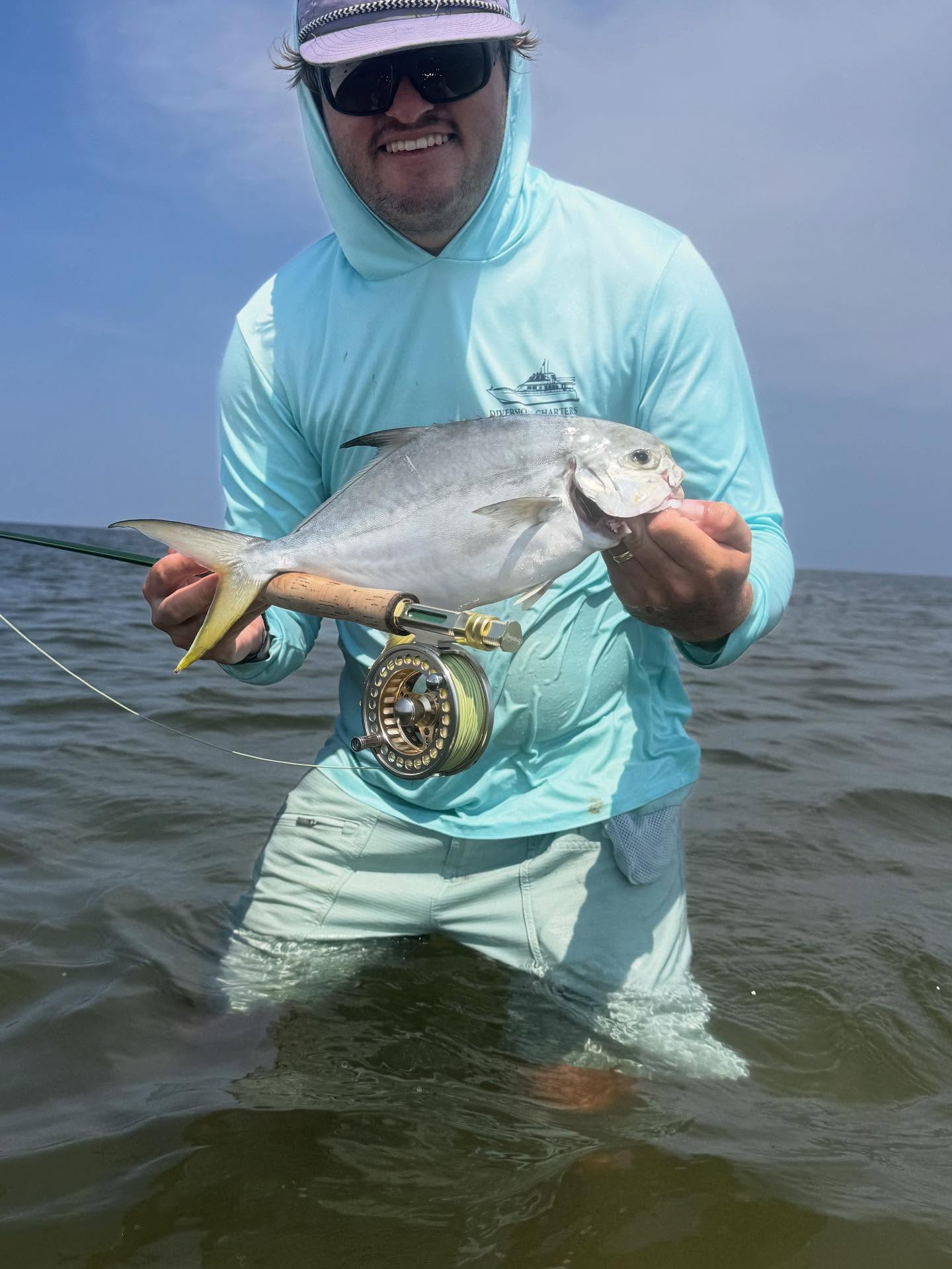 Photograph of a Florida Pompano fish caught while fishing in MS