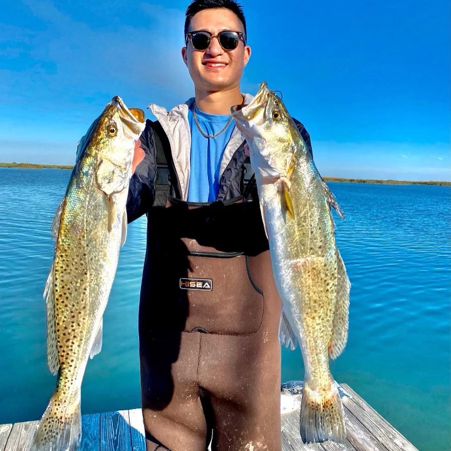 Two spotted weakfish caught fishing in Pass Christian