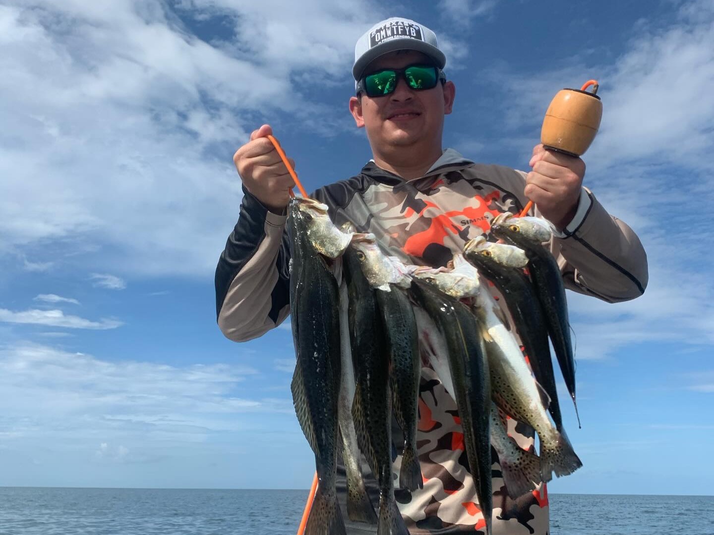 Inshore fishing boat in St. Louis Bay Mississippi targeting redfish and sea trout