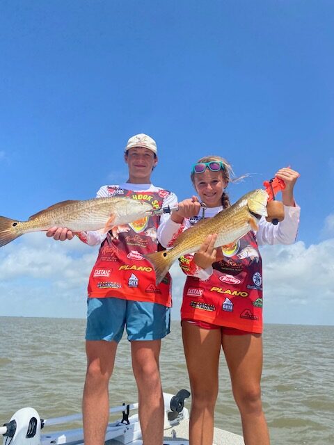 Two anglers with a pair of big fish in Texas