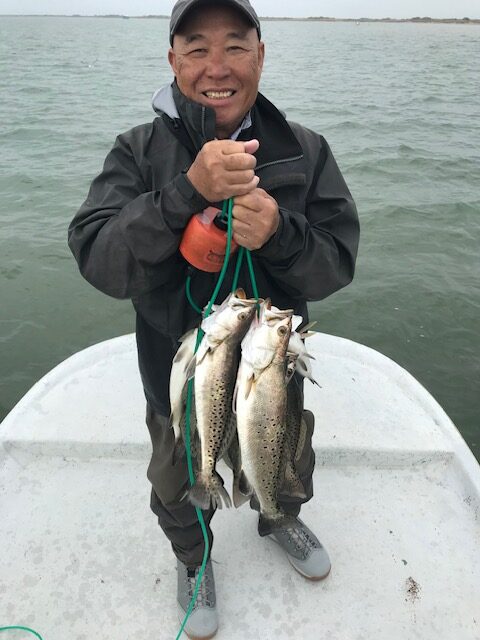 Two spotted weakfish caught in Matagorda, Texas