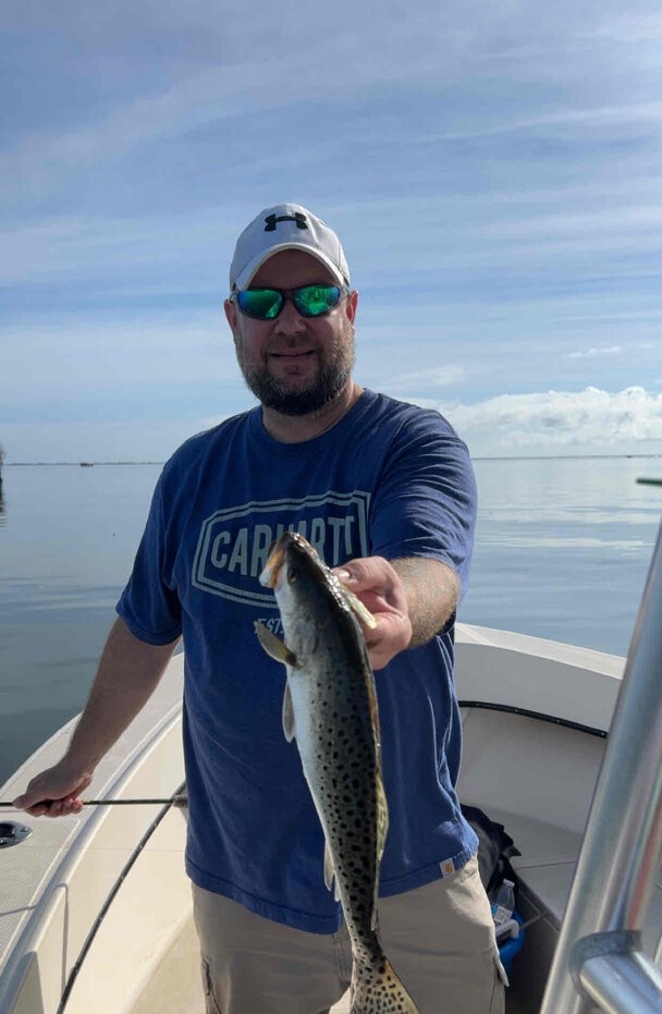 Speckled trout catch on fishing boat in Wanchese NC waters