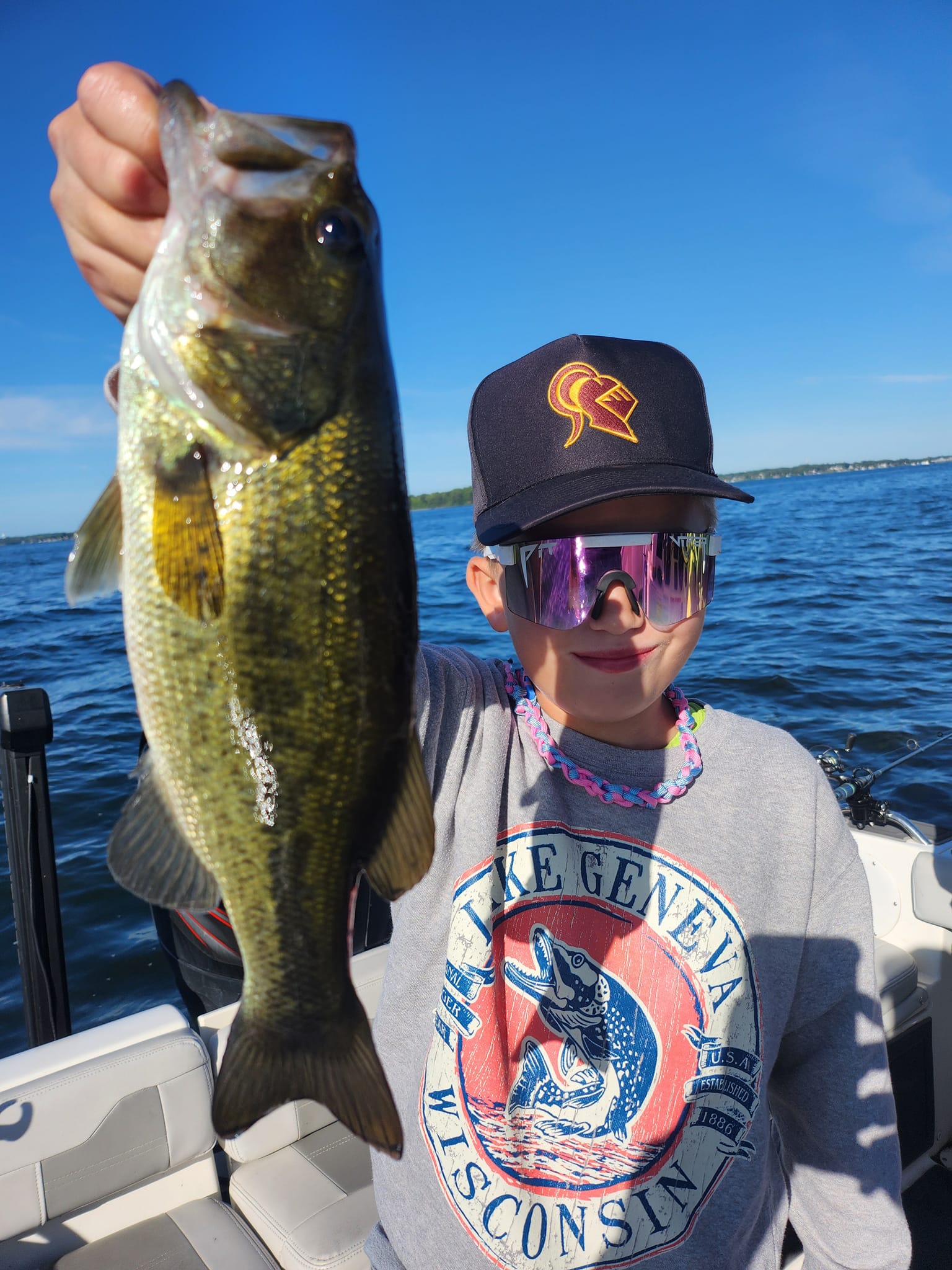 Large bass fish caught while fishing in Spring Park MN