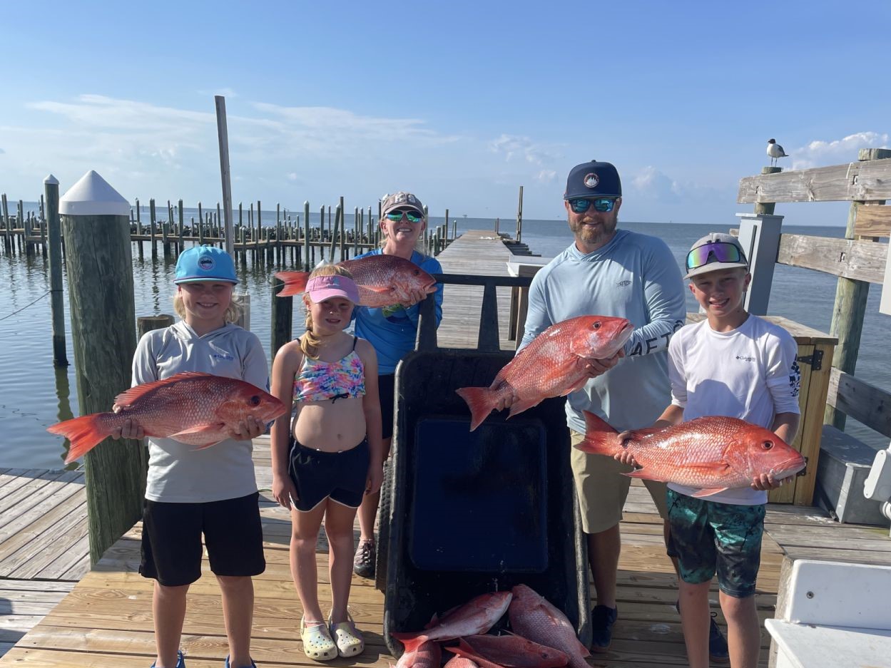 3 mangrove red snapper fish caught in Gulf Shores