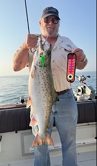 Full day fishing trip on Lake Ontario targeting salmon and trout from 36ft Trojan boat
