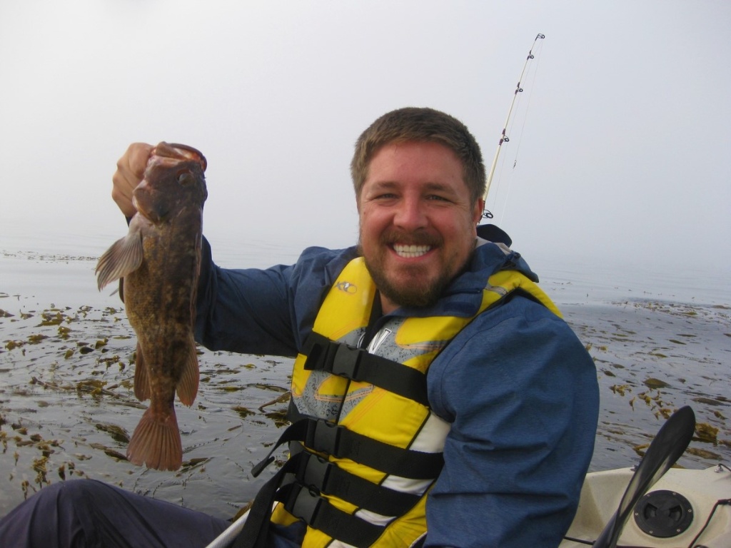 Huntsman poses with catch in California