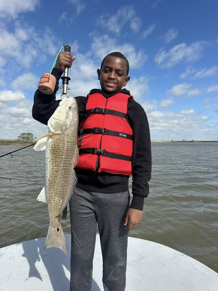 Redfish catch displayed on fishing boat in Matagorda TX waters