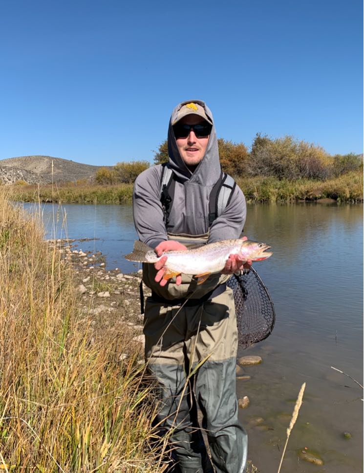 Fishing in Wyoming with one fish caught