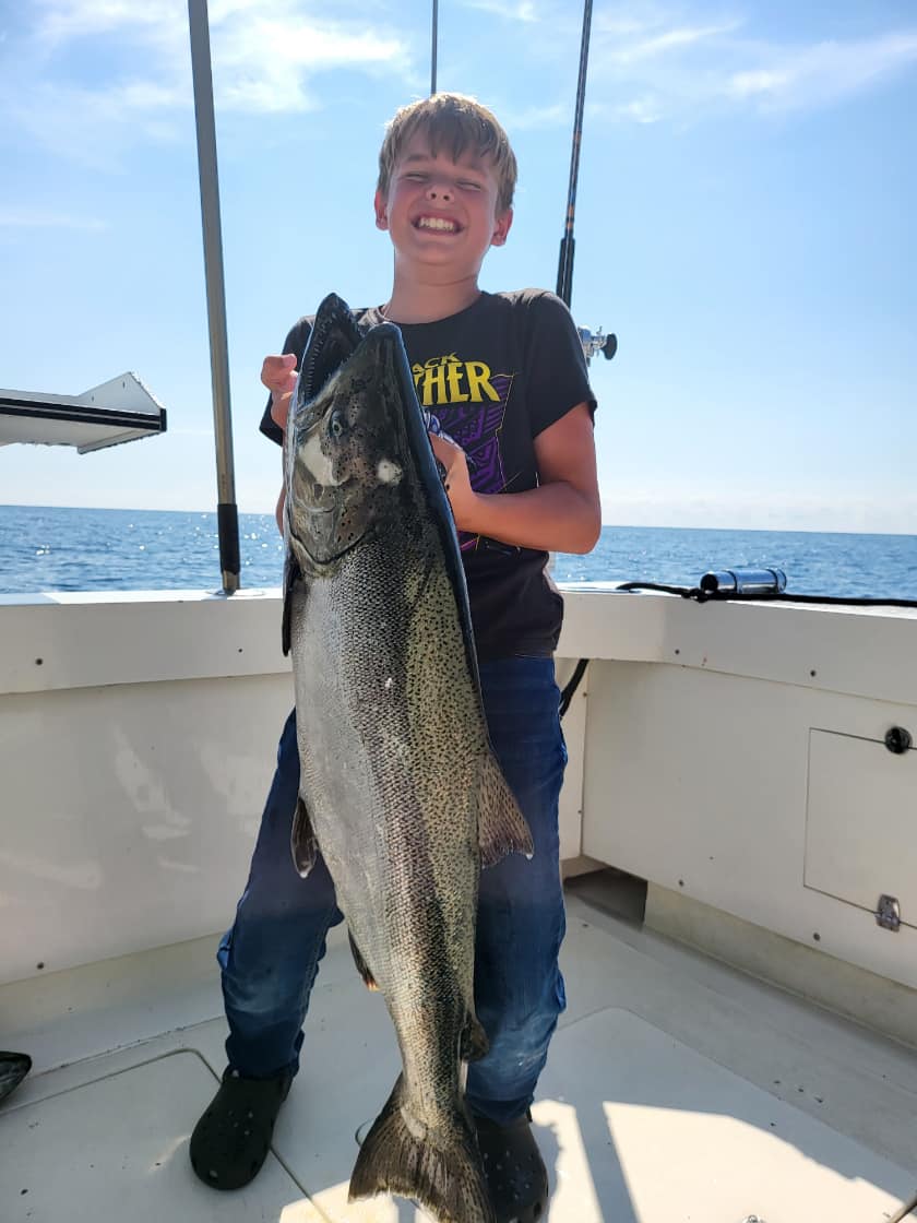 Caught a massive 37-inch Lake Trout in Algoma while fishing
