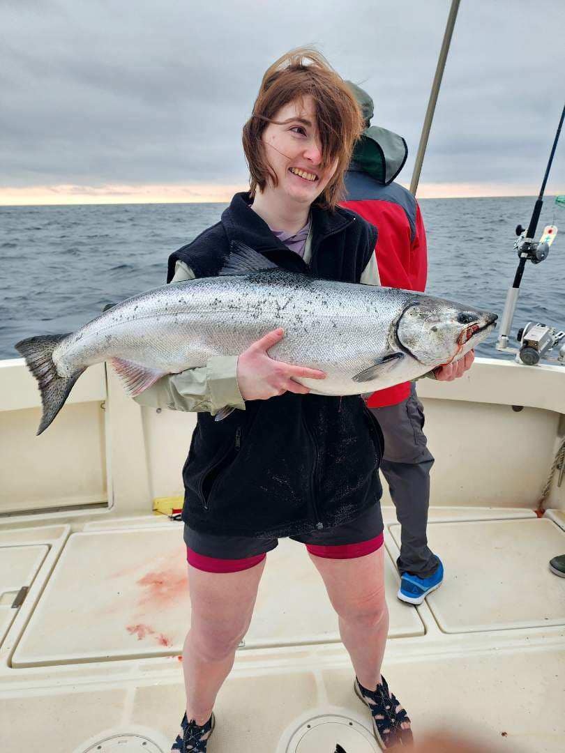 A lone Pink Salmon, 28 inches long, caught while fishing in WI.