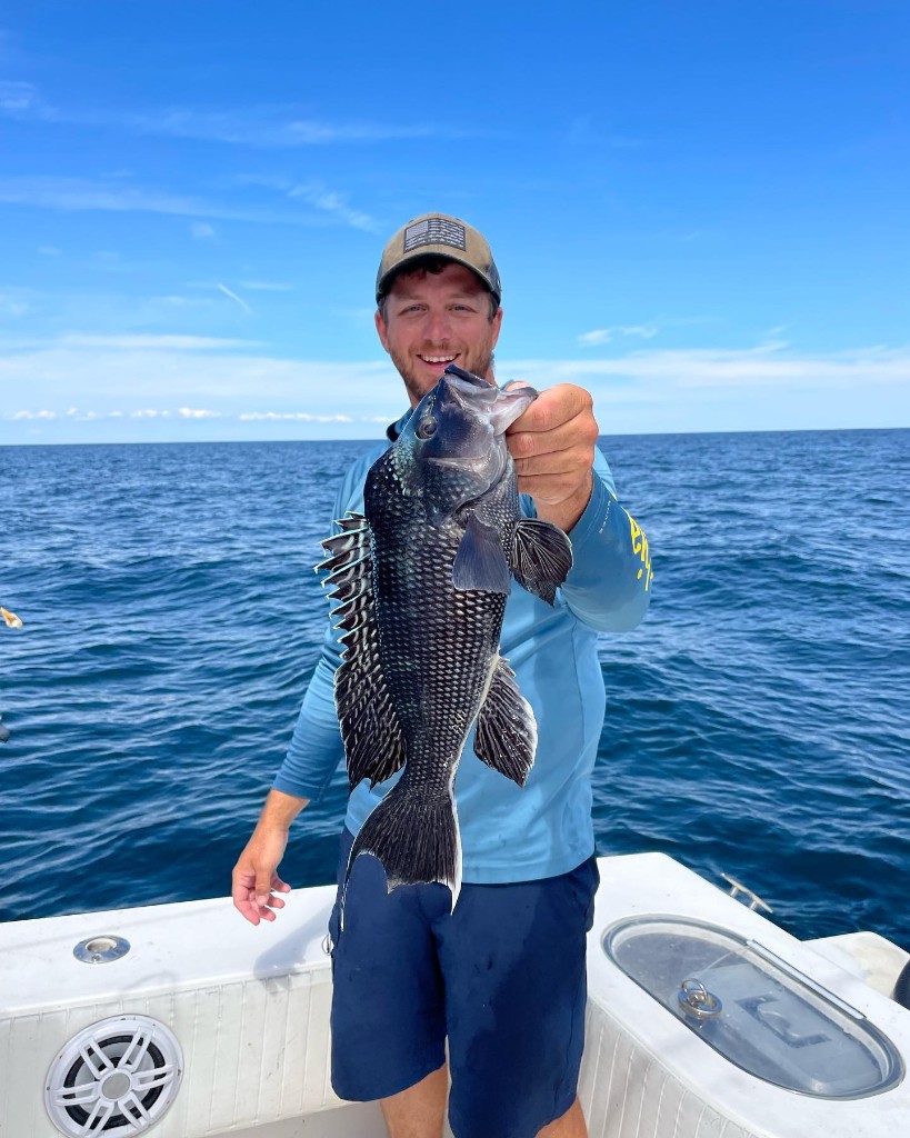 Caught a 23-inch sea bass in Belmar
