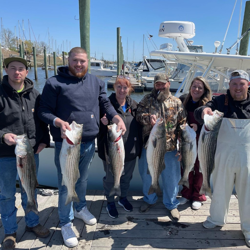 5 huge striped bass caught in Belmar