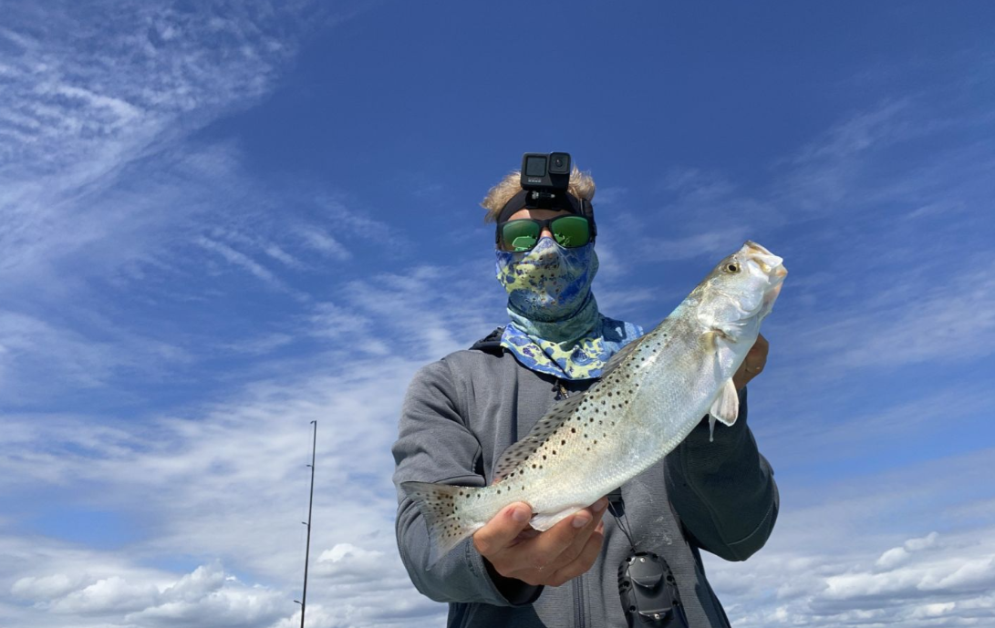 A scenic view of the Florida coastline during a fishing trip.