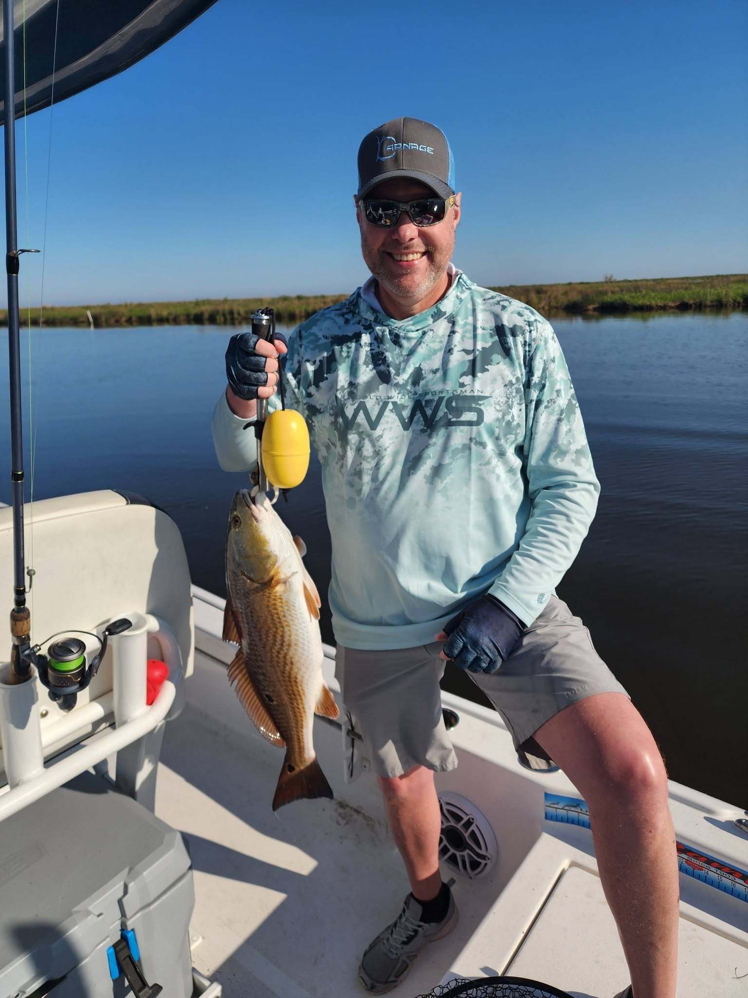 Redfish caught while fishing in Hopedale Louisiana on boat