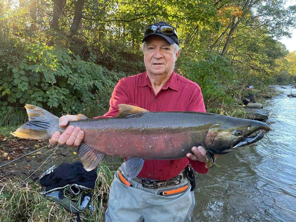 Chinook salmon caught while fishing in NY