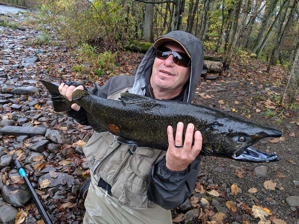 A lone angler fishing in New York