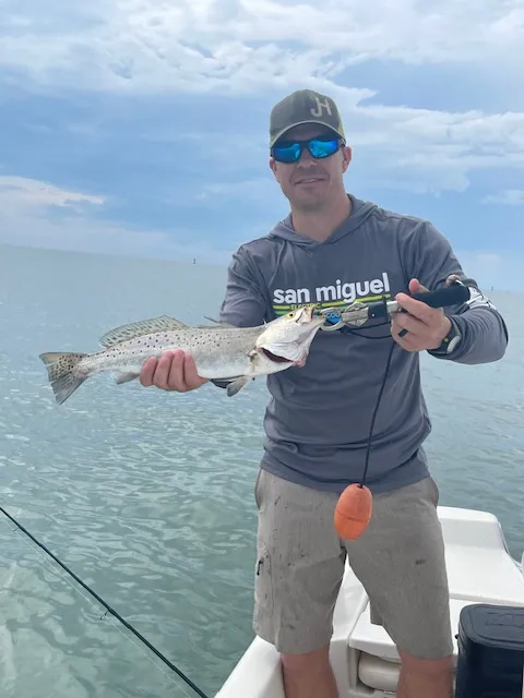 Spotted weakfish caught while fishing in Port Bolivar