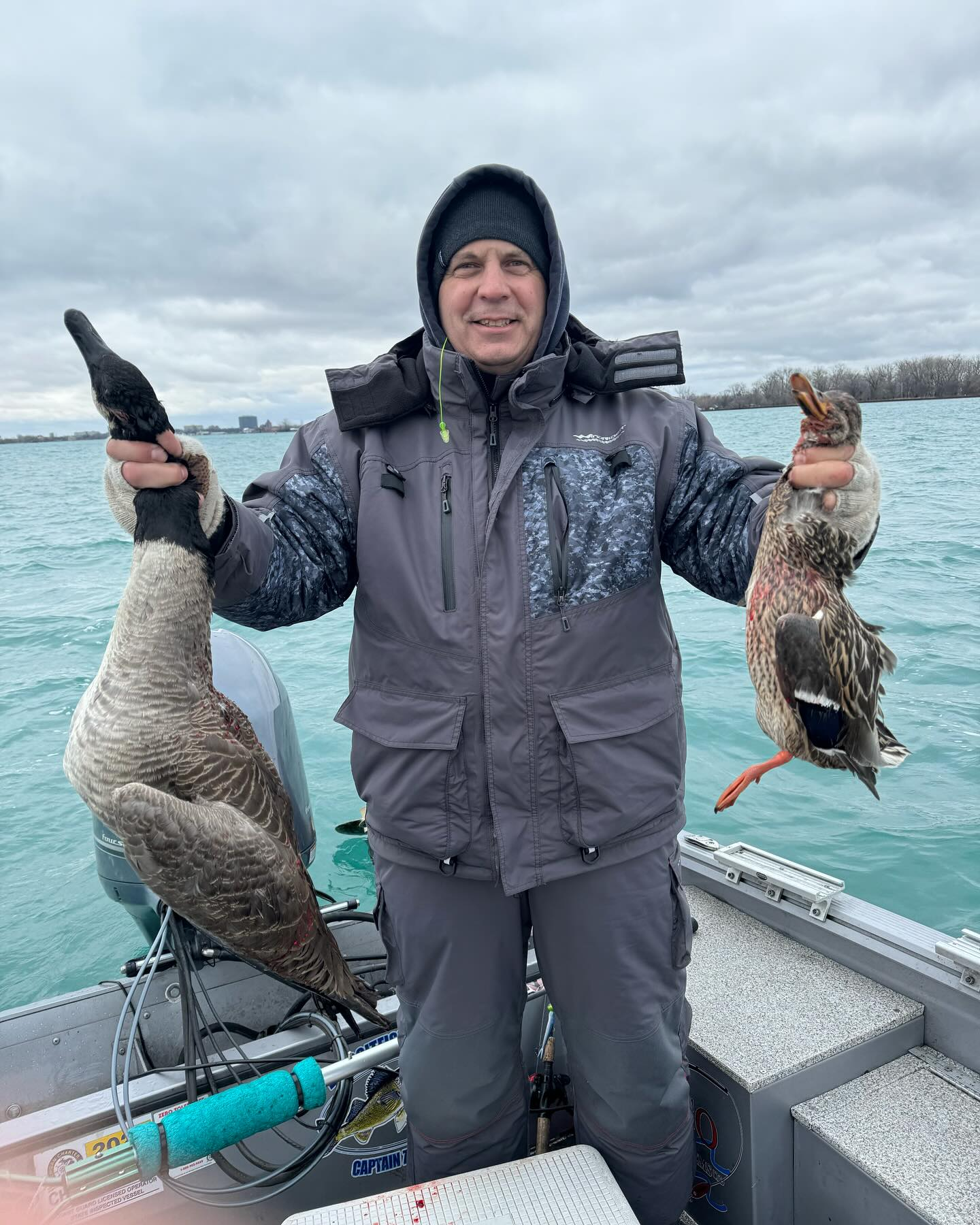 Angler catching big fish in Detroit
