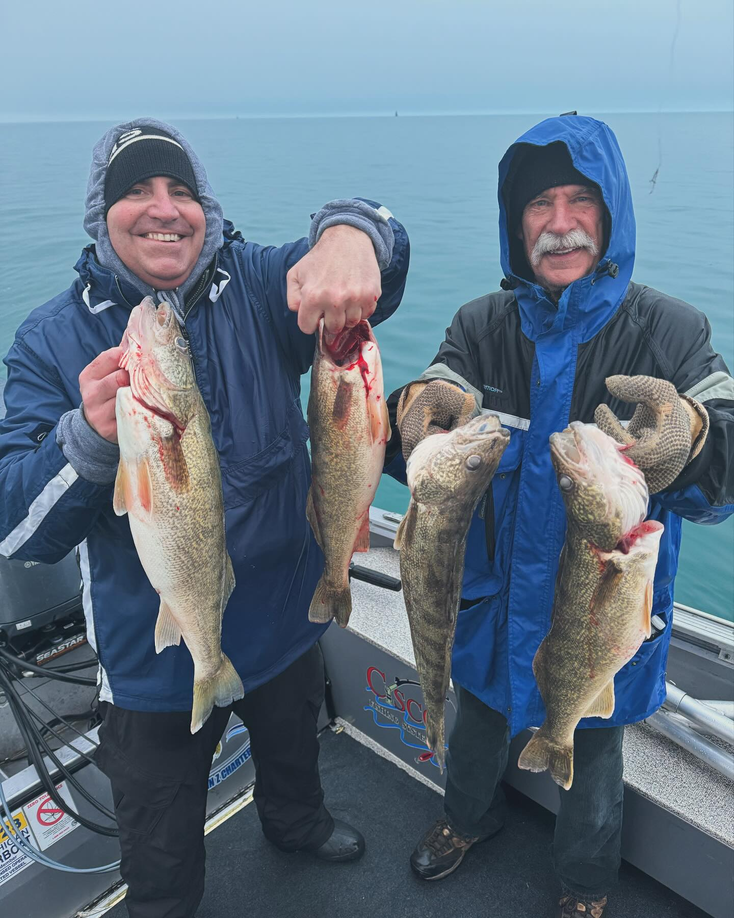 4 big fish caught during a cruises and fishing trip in Detroit